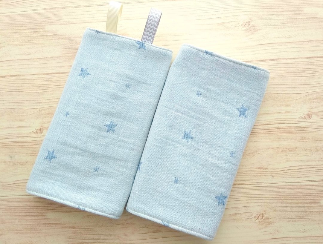 ORGANIC COTTON, DROOL PADS, 口巾布, Ergo, Baby Carrier, Japanese Fabric, Blue Star - 其他 - 棉 蓝色