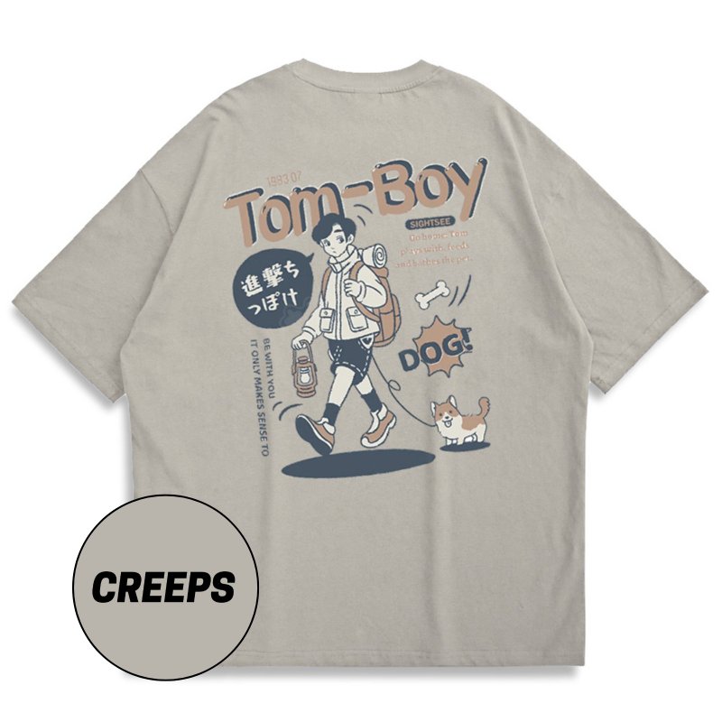 【CREEPS】Tom-Boy 宽松重磅印花T恤 210g - 男装上衣/T 恤 - 棉．麻 多色