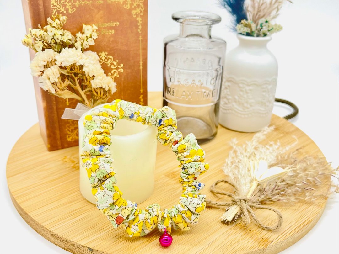 Size adjustable　 Cat Collar Scrunchies - 项圈/牵绳 - 棉 黄色