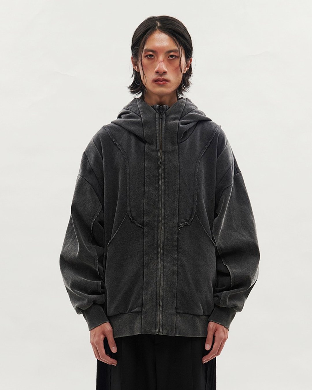 Washed Parka - 男装外套 - 棉．麻 黑色