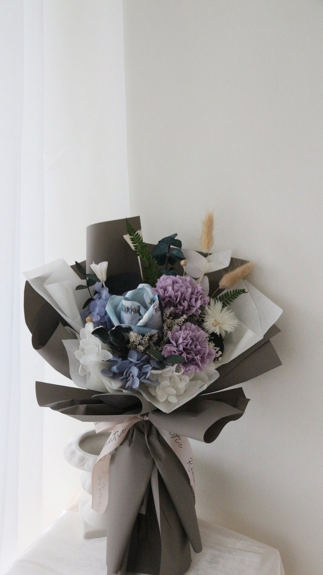 【有钱花 千元卖场】钞票花束 可代写卡片 - 干燥花/捧花 - 植物．花 蓝色