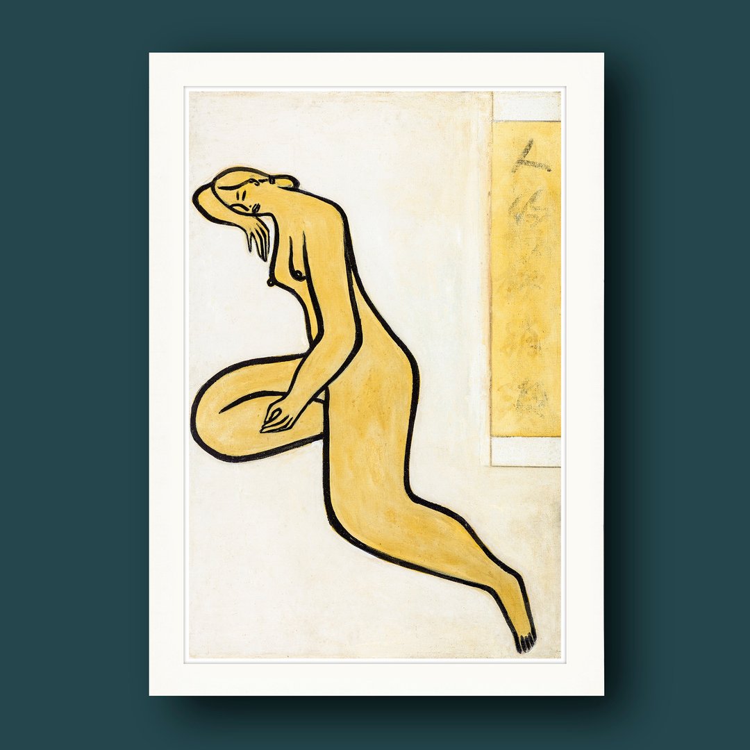 【B4 艺术画卡・B4 Poster】常玉 人约黄昏后 - 海报/装饰画/版画 - 纸 黄色