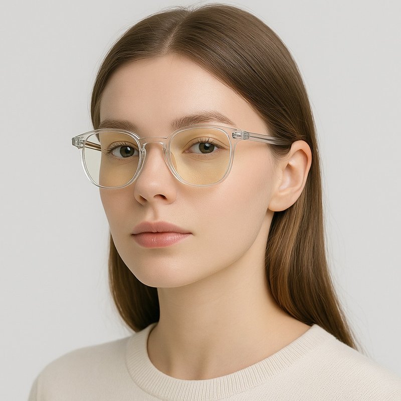 轻变色滤蓝光眼镜 UV400防护 高透光度 透明框设计I圣诞交换礼物 - 眼镜/眼镜框 - 塑料 黑色