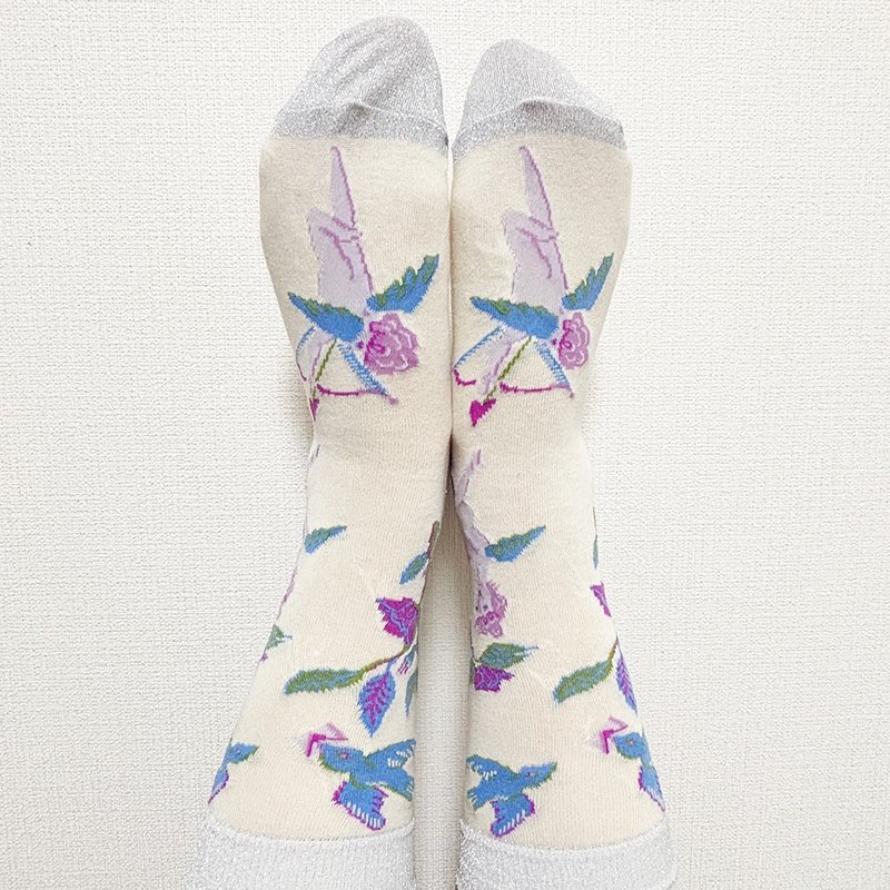 Ange Socks / 象牙白 - 袜子 - 棉．麻 白色
