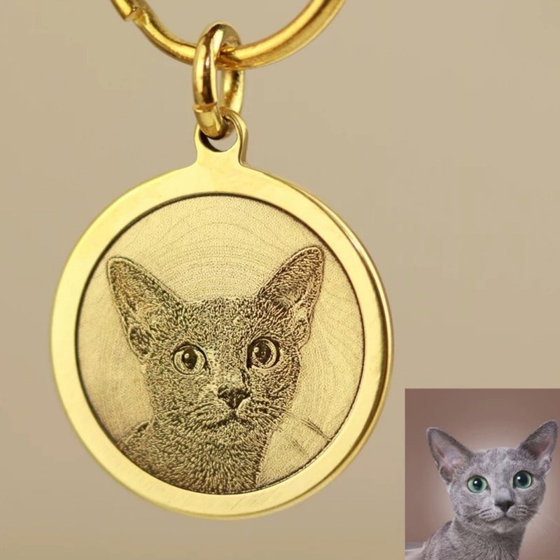 毛孩日子|定制化| 纯黄铜宠物猫狗照片名字钥匙圈 | 非宠物也可以 - 订制抱枕/饰品 - 铜/黄铜 