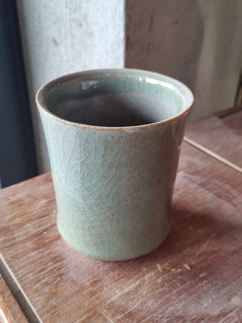 【一冬人】芳草地 - 青瓷 开片效果 陶器 陶杯 酒杯 咖啡杯 茶 - 其他杯子 - 陶 绿色