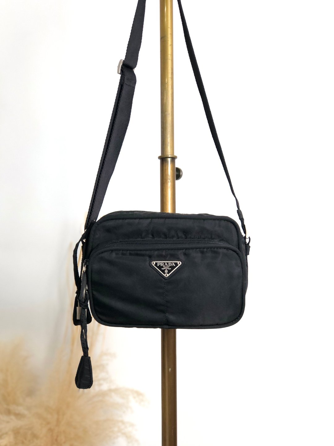 【日本直送 名牌中古包】PRADA 普拉达 侧背包 黑色 三角标志 挂锁 黑色 vintage 古董 gdjwks - 侧背包/斜挎包 - 尼龙 黑色
