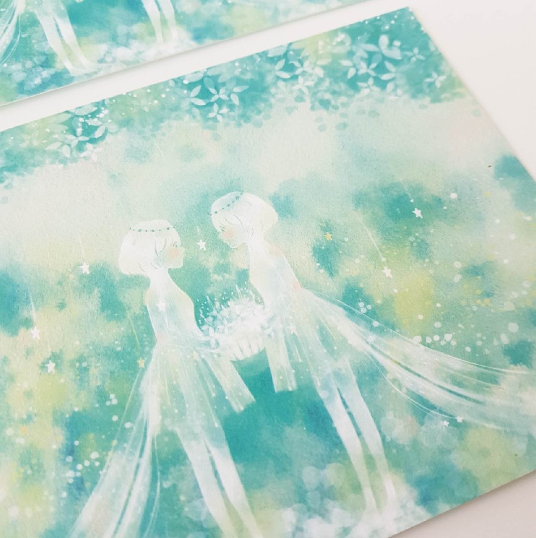 梦间展 明信片 单张选购 - 卡片/明信片 - 纸 绿色