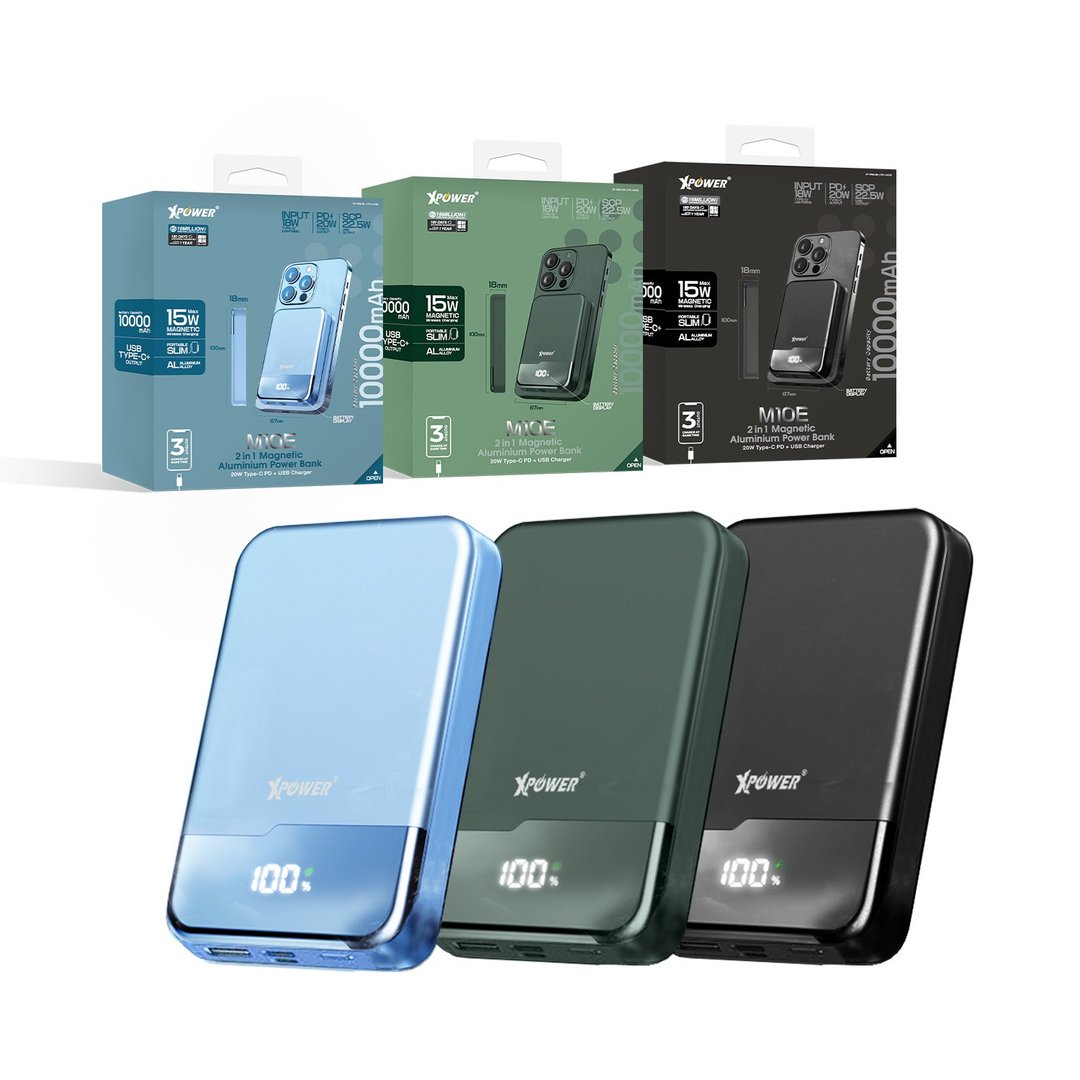 (绿色)M10E 10000mAh 铝合金超迷你PD3.0磁吸无线外置充电器 - 手机充电及周边 - 其他金属 绿色