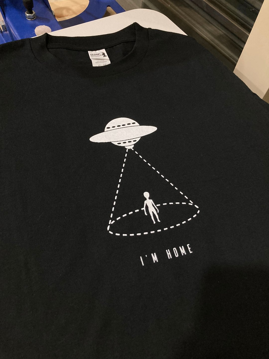*【Hills】ET I'm Home UFO 外星人 黑色短袖T恤 丝印 多色可选 - 中性连帽卫衣/T 恤 - 棉 黑色
