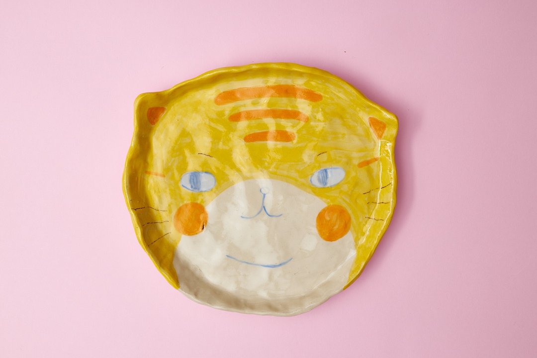 'Big Berm zaa' Ceramic plate - 盘子/餐盘/盘架 - 陶 黄色