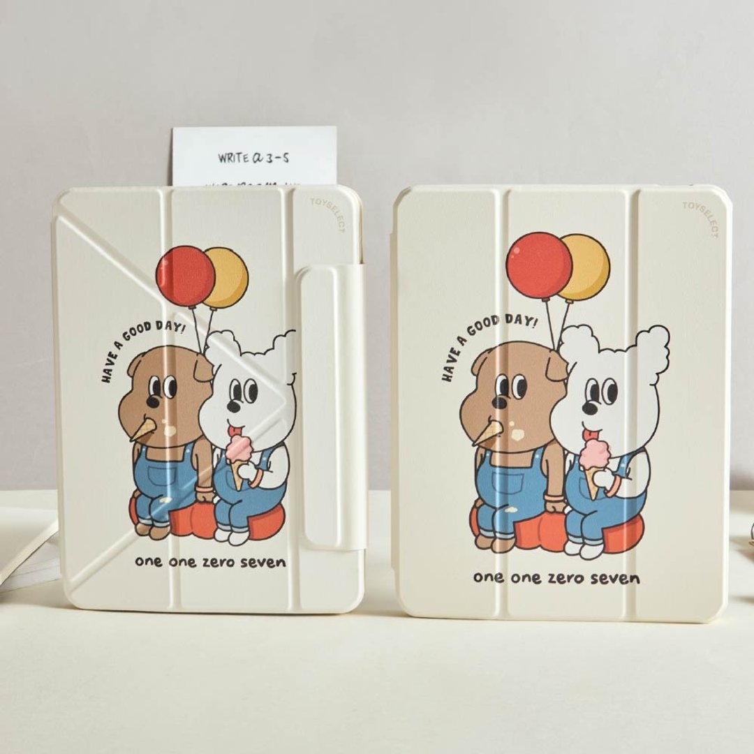 1107 气球同游强悍磁吸 iPad 三折/Y 折保护壳 - 平板/电脑保护壳 - 塑料 多色