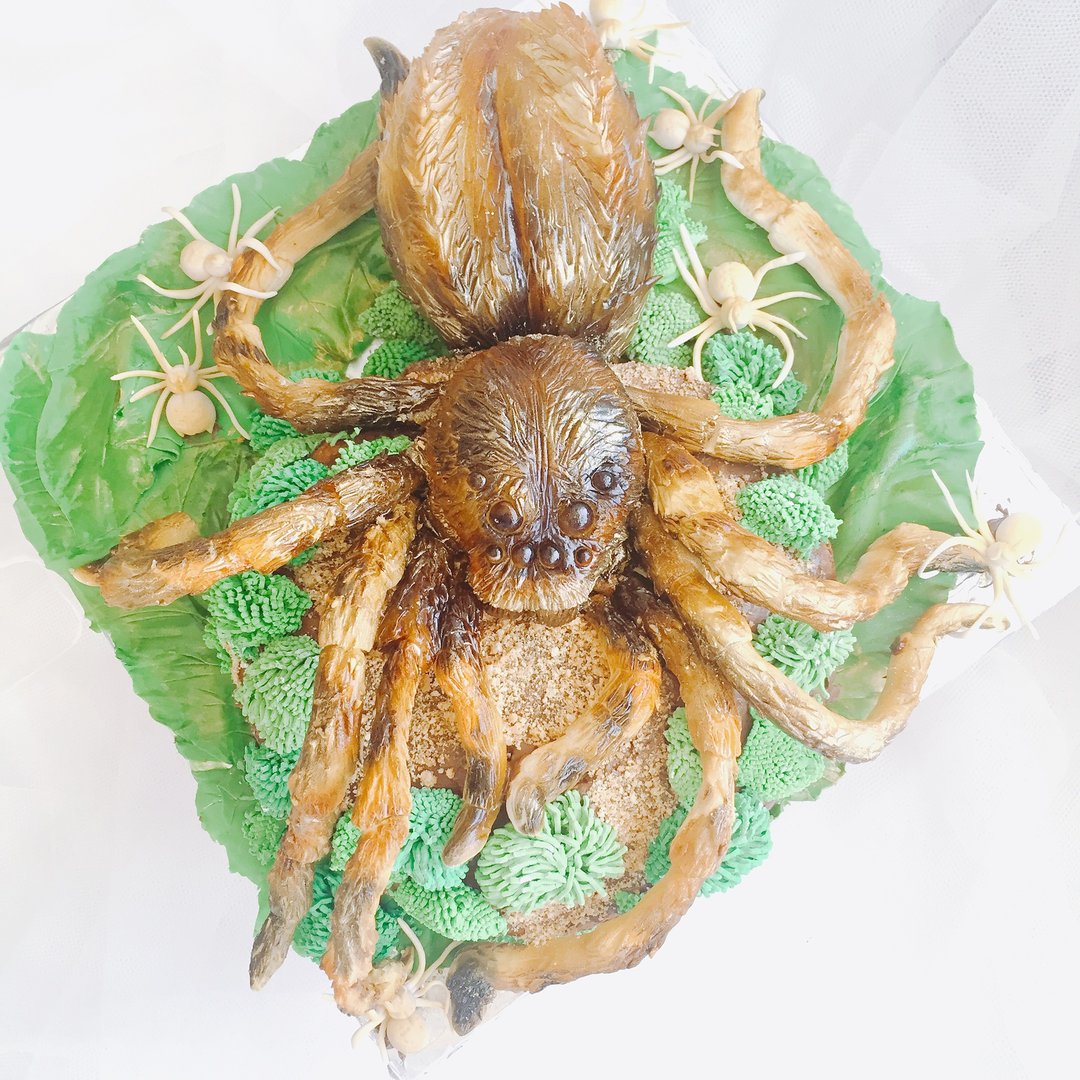 跑跑蜘蛛造型翻糖蛋糕 - 咸派/甜派 - 新鲜食材 咖啡色