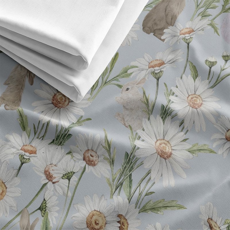 原创印花X多种布料 HC1121 Daisy Meadow Bunnies 雏菊与 - 摆饰 - 聚酯纤维 