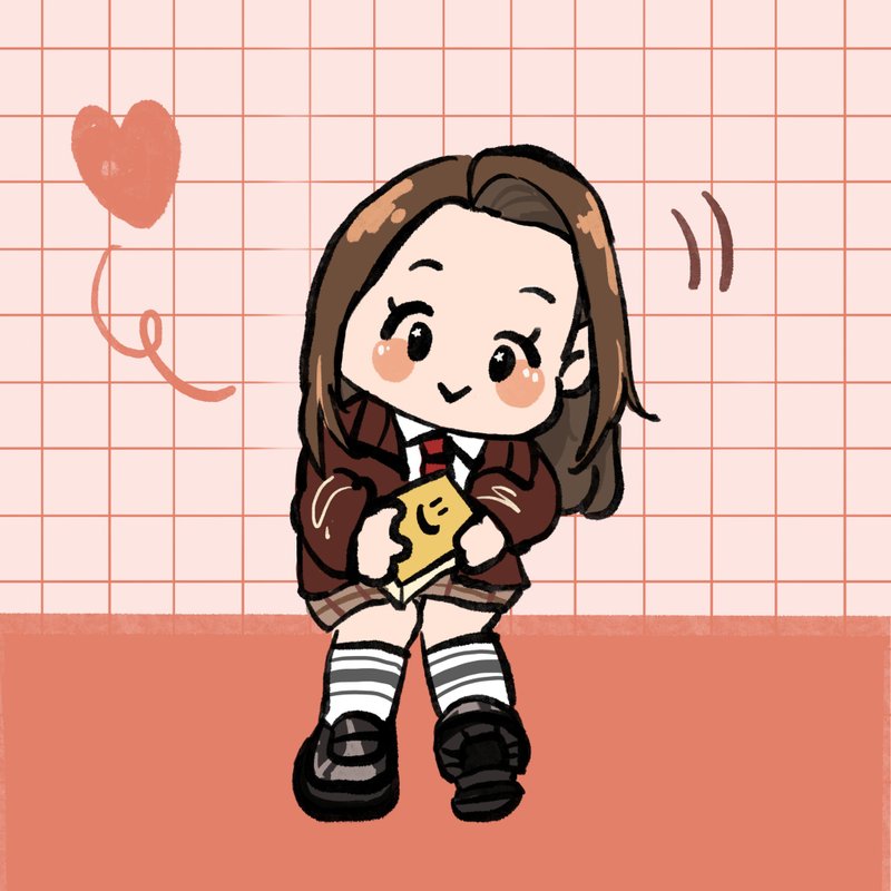 【WULI】Q版似颜绘 | 纪念手绘 | 定制化礼物 | 电子档 - 订制画像 - 其他材质 粉红色