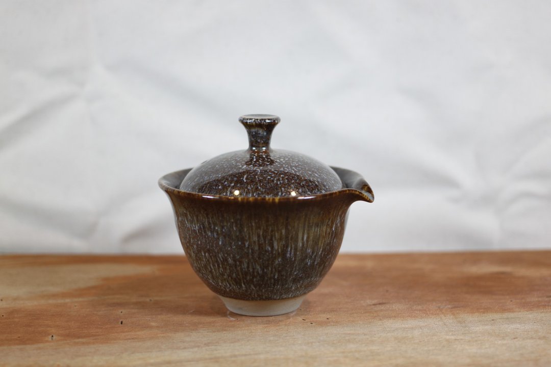 【沐春生活】鬃花天目釉盖碗 盖杯 莺歌名家叶敏祥作品 - 茶具/茶杯 - 陶 