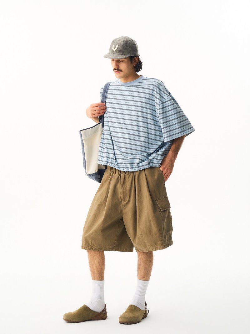 日系复古 /  洗水气球短裤 / 工装五分裤 - 男士短裤 - 其他材质 多色