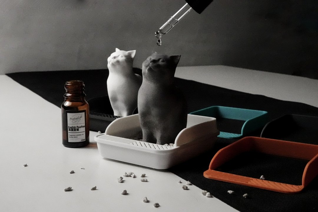 PRINTING LIFE / POOPCAT 猫 扩香石 香氛 送礼 礼物 中秋礼盒 - 香薰/精油/线香 - 水泥 