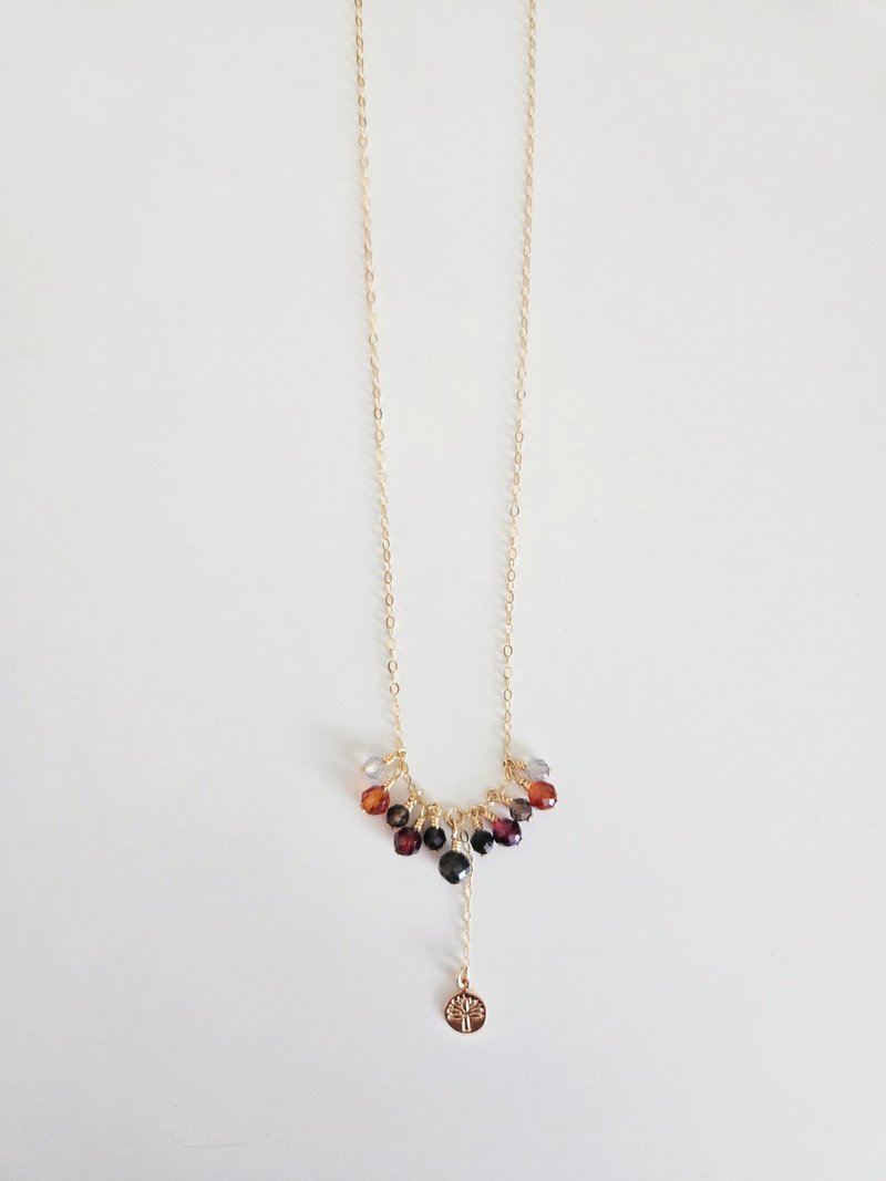 森秋暖菓 - 天然石Y字项链 - 项链 - 水晶 