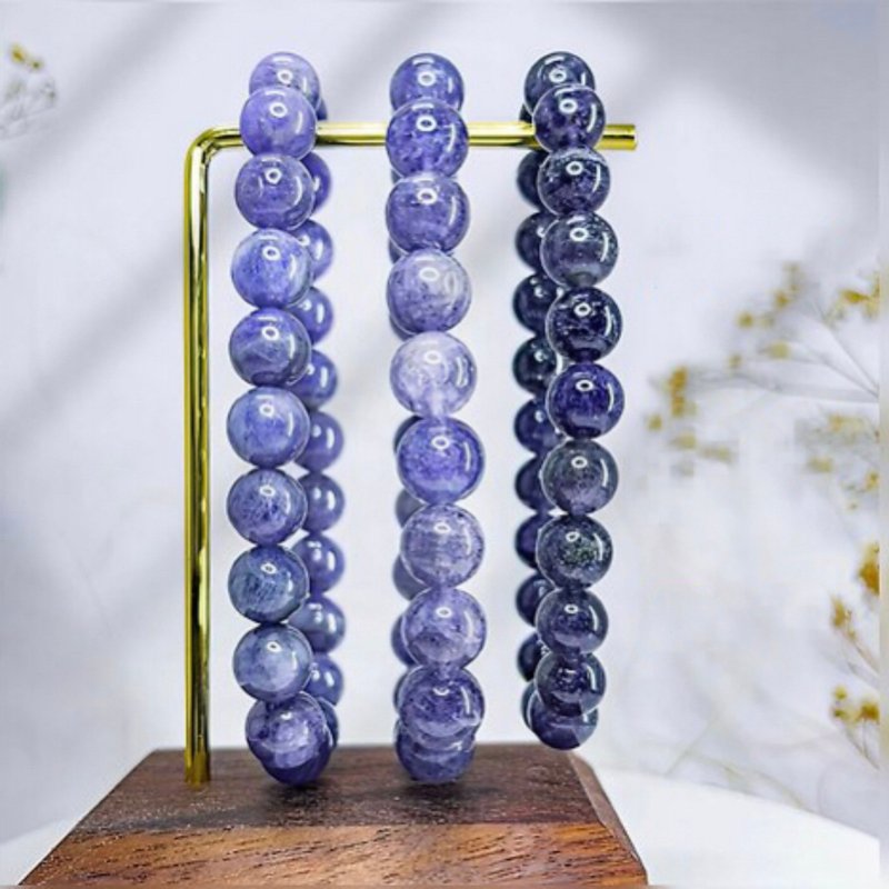 【丹泉石】天然丹泉石 水晶手链手串 - 手链/手环 - 水晶 蓝色