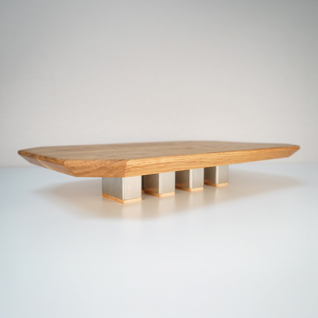 美国Fifty9 Design New York 几何橡木茶点盘 - 盘子/餐盘/盘架 - 木头 咖啡色