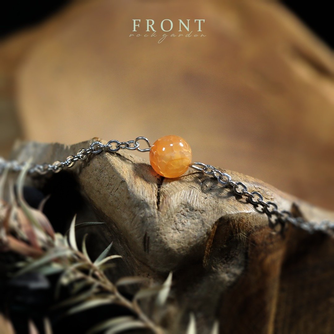 minimalist Stone bracelet - 手链/手环 - 石头 橘色