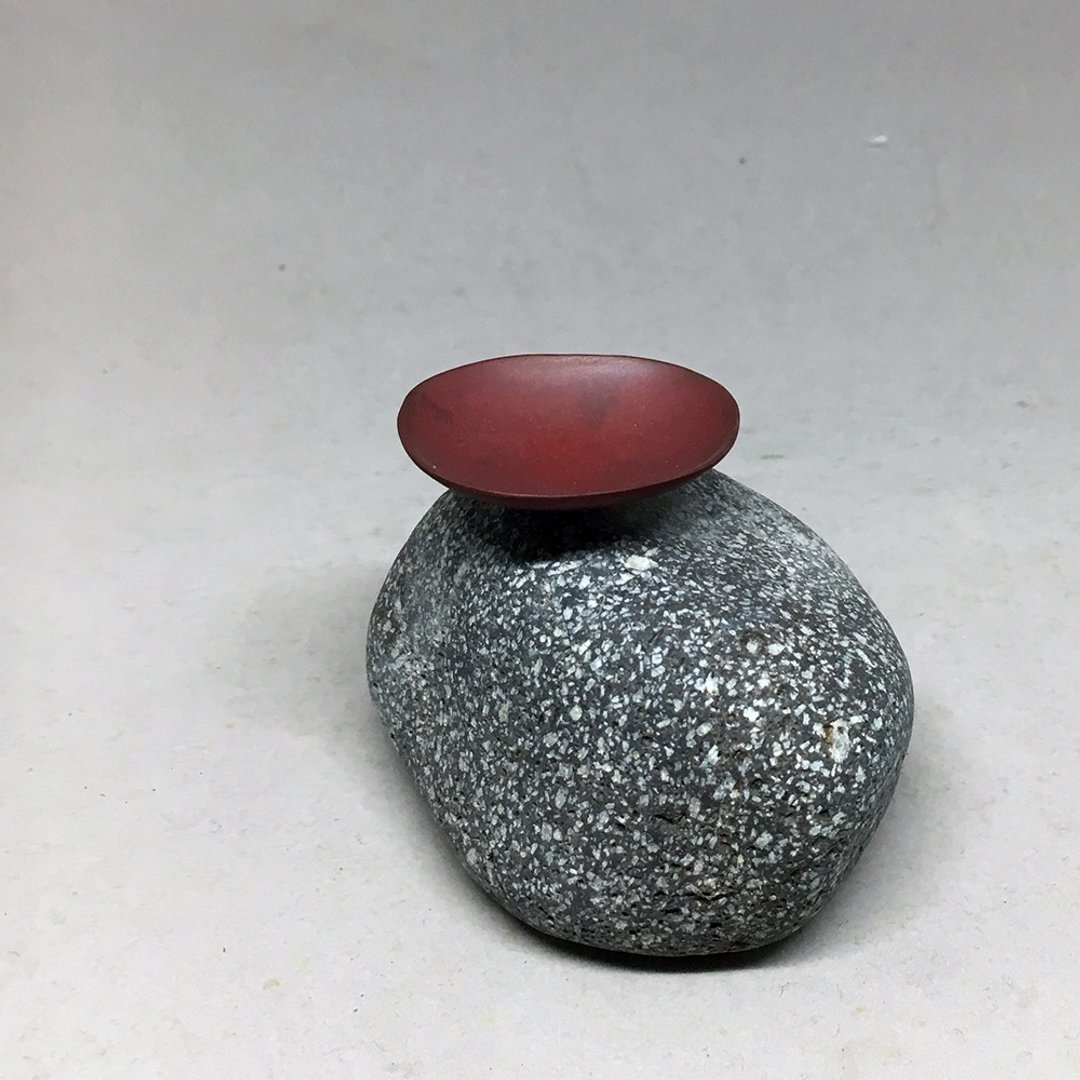 香道/薰香座~霞红(B款小)单品~绯铜搭石头,手作的诗玩味上市! - 香薰/精油/线香 - 铜/黄铜 