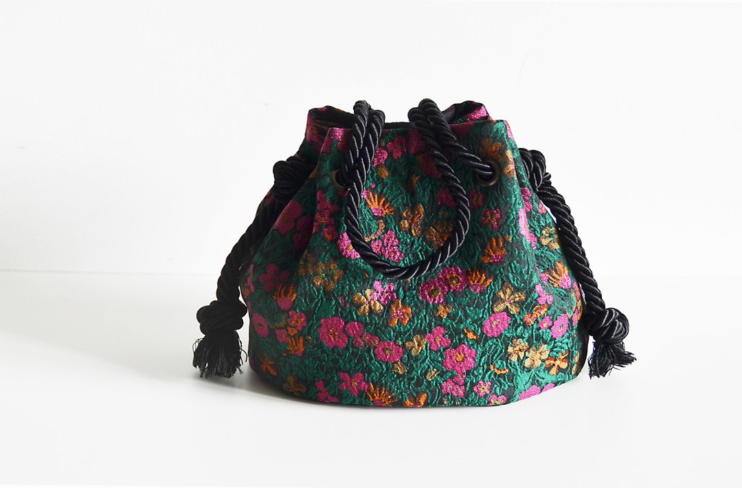 【数量限定．奢华逸品】法国制 小花图案缇花 双向船型包 - 手提包/手提袋 - 棉 多色