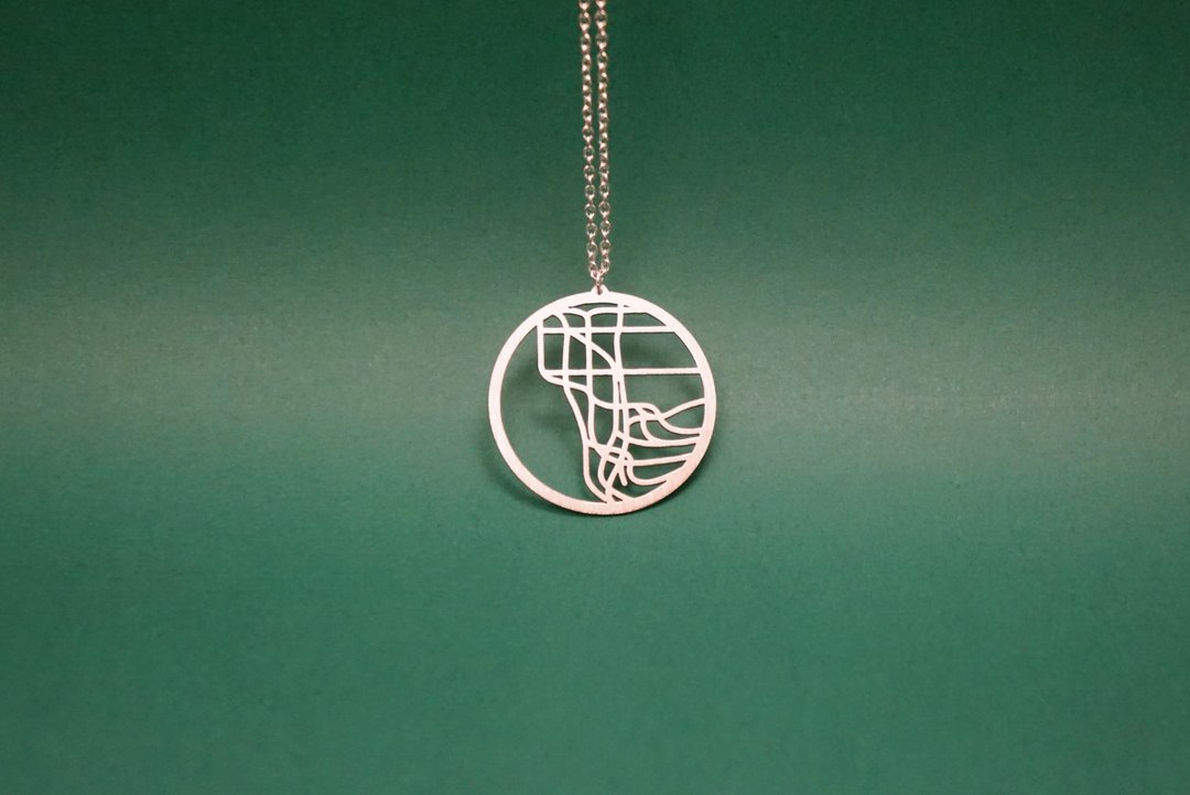 【Made in England】纽约地铁项链 | 极简 | 英国制造 | 礼物盒装 - 项链 - 其他金属 银色