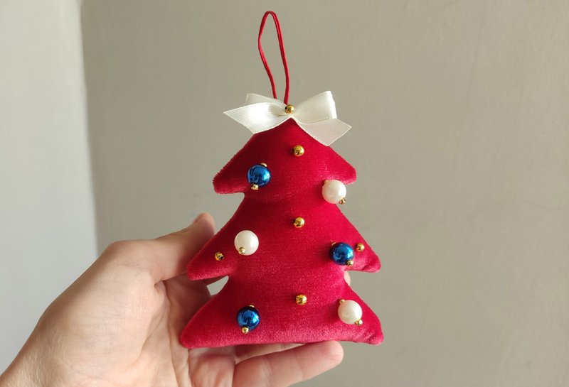 Christmas tree, Christmas ornament, New year gift, Wall hanging, Christmas decor - 墙贴/壁贴 - 聚酯纤维 红色