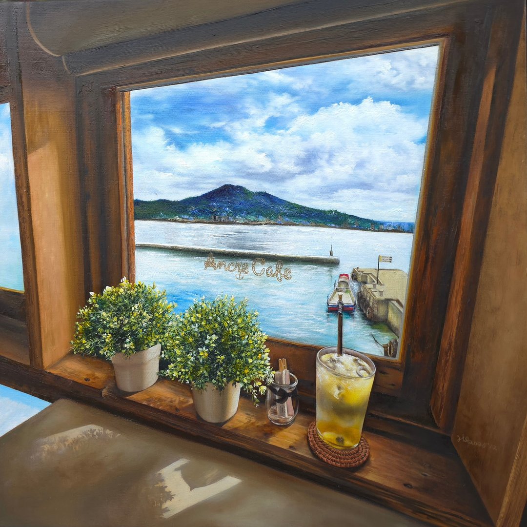 精致手绘油画  窗边外的淡水河  独一无二 - 海报/装饰画/版画 - 颜料 多色