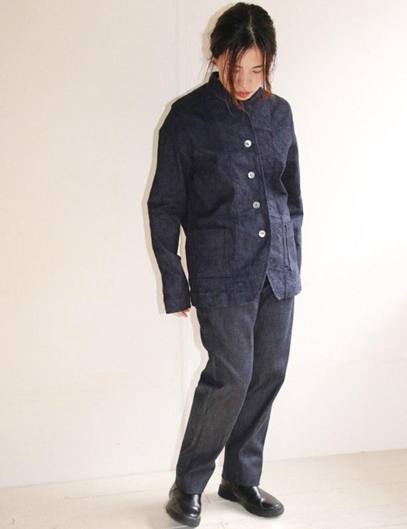 牛仔立领外套 - 女装休闲/机能外套 - 棉．麻 