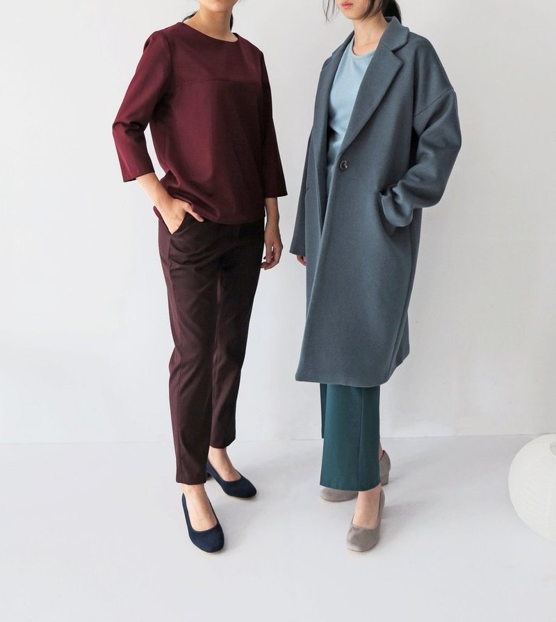 Minimalist Top 极简西装七分袖上衣 (可订做其他颜色) - 女装上衣 - 棉 