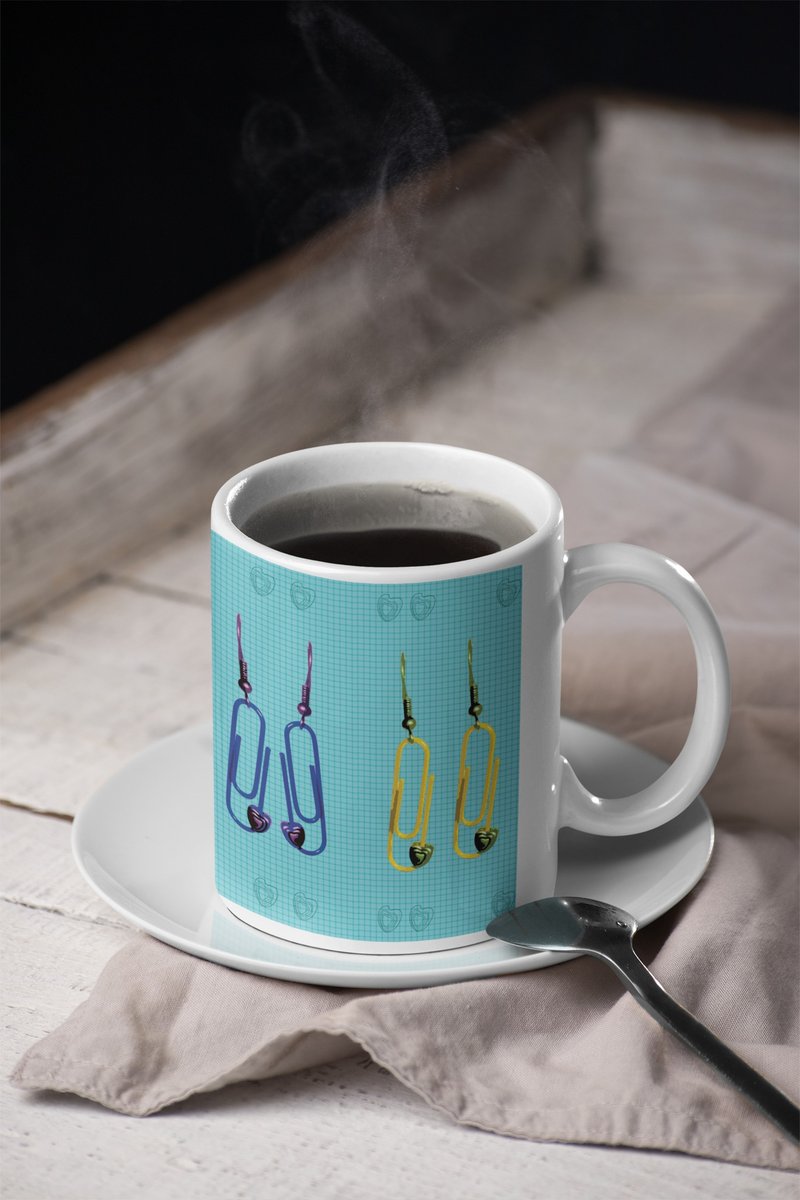 Paperclip Ceramic 248ml Coffee Cup Mug - 咖啡杯/马克杯 - 其他材质 多色