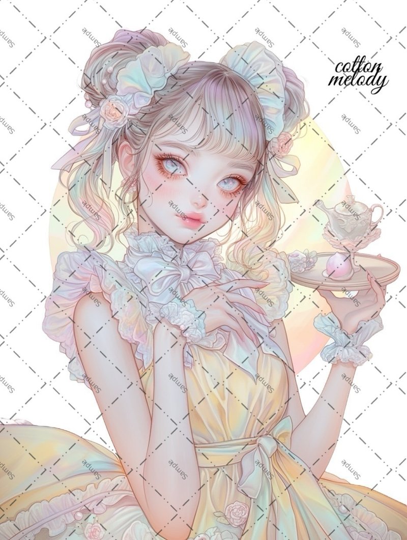 original sticker no.1907 人物贴纸 原创贴纸 原创人物贴纸 装饰贴纸 cotton melody - 贴纸 - 纸 