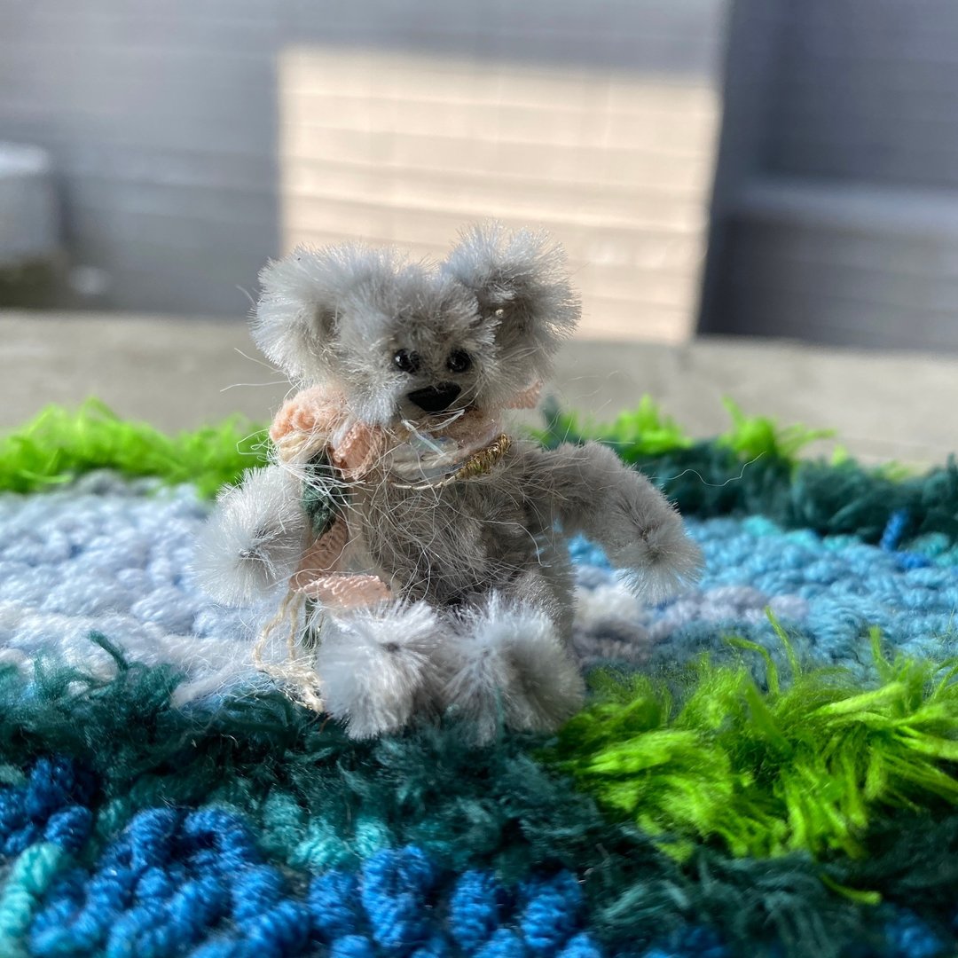 小灰熊5cm-毛根扭扭棒手作/脏萌流浪动物园/モールアート - 木工/竹艺/纸艺 - 木头 灰色