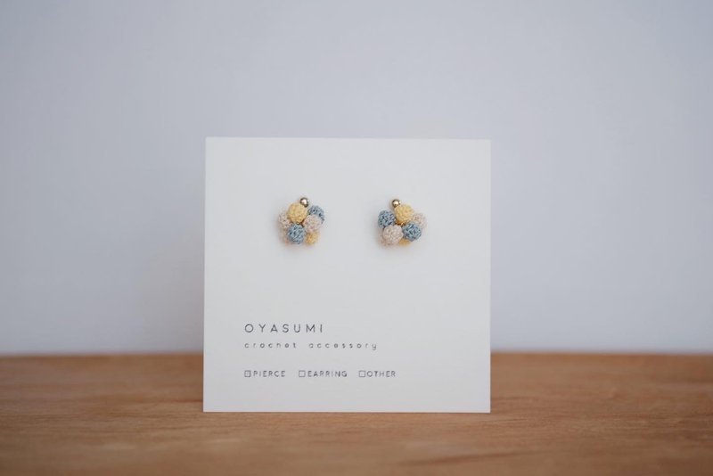 awa-tsubu #1 - 耳环/耳夹 - 绣线 