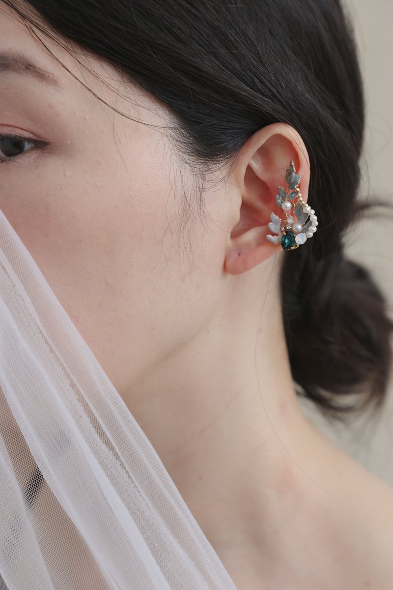 蓝眼泪珍珠 耳骨夹 - 耳环/耳夹 - 珍珠 