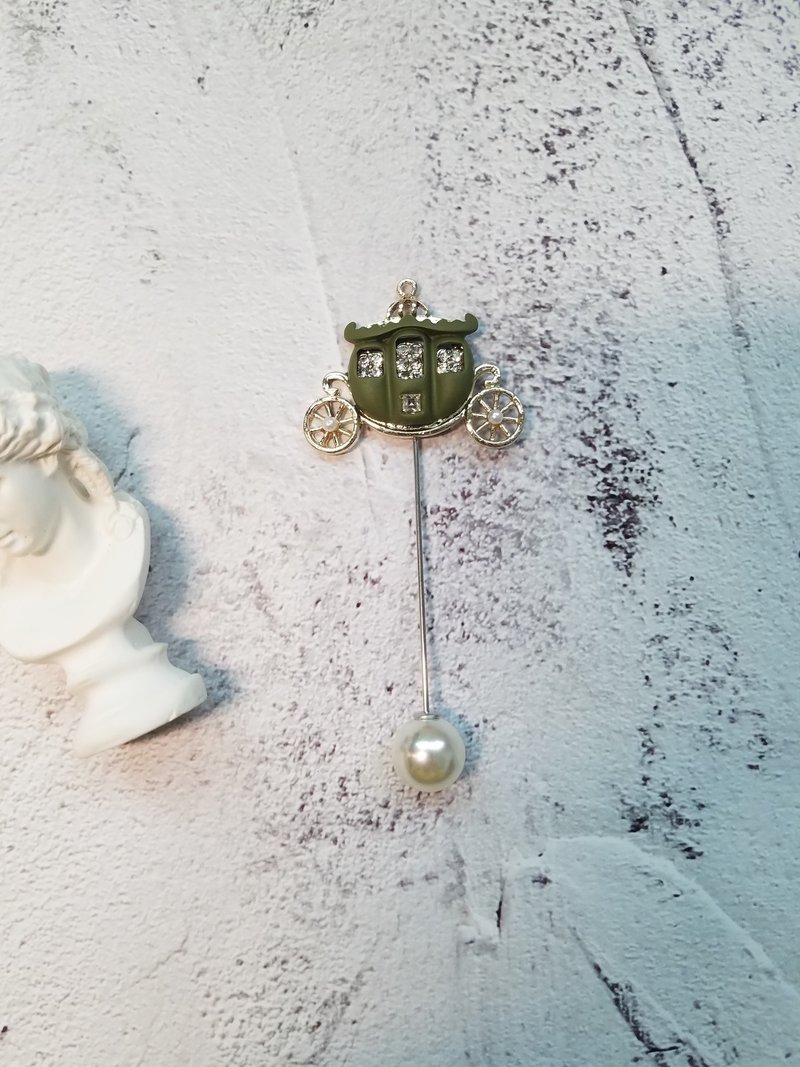 南瓜马车胸针一字针胸针 - 胸针 - 其他金属 绿色