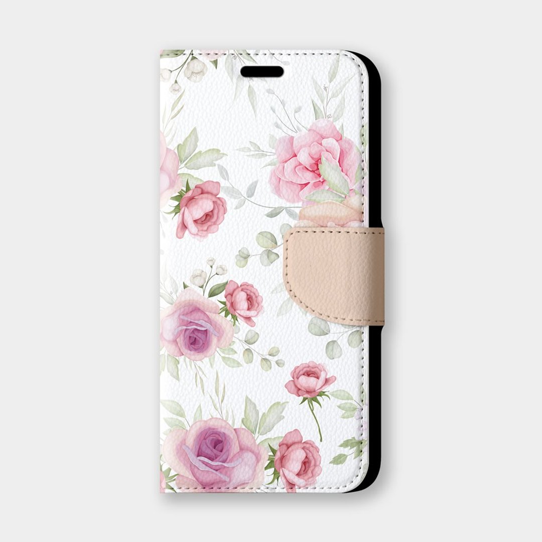 生日礼物 复古玫瑰 rose iPhone 手机套 皮套 保护套 PS080 - 手机壳/手机套 - 人造皮革 粉红色