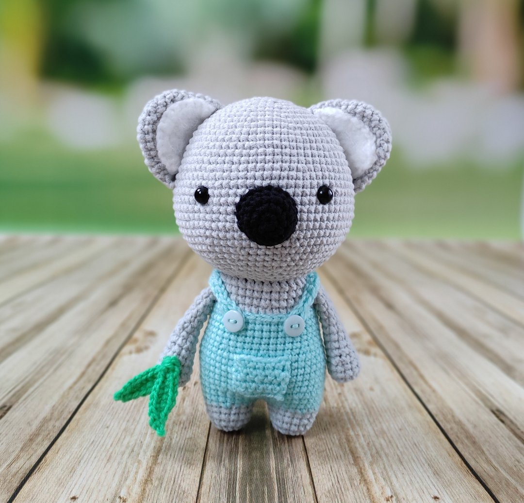 koala plush,Koala teddy bear,koala toy,stuffed koala,gift for kid,toys handmade - 玩具/玩偶 - 压克力 灰色
