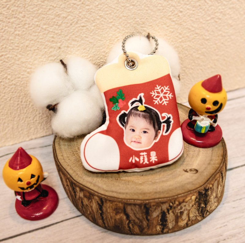 【定制扁扁圣诞钥匙圈/吊饰】圣诞礼物/定制照片 宠物照片 钥匙圈 - 钥匙链/钥匙包 - 聚酯纤维 