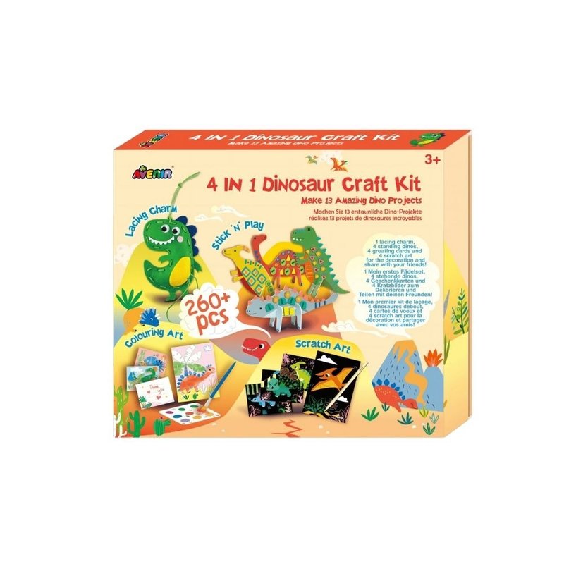【德国Avenir Kids】精选4合1趣味套装 - 恐龙世界 - 玩具/玩偶 - 纸 多色