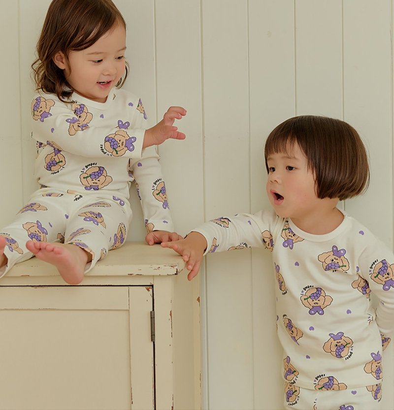 【新品】缎带葡紫贵宾-云柔衣长袖韩国童装-K65709 - 童装上衣 - 棉．麻 紫色