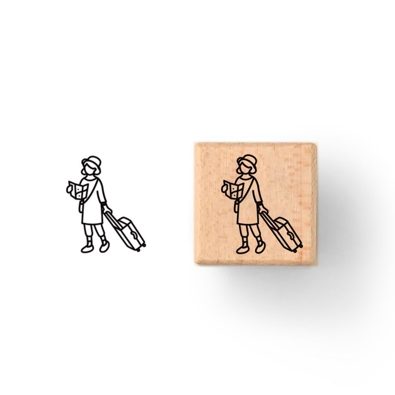 本日印章－旅行 - 印章/印台 - 木头 卡其色