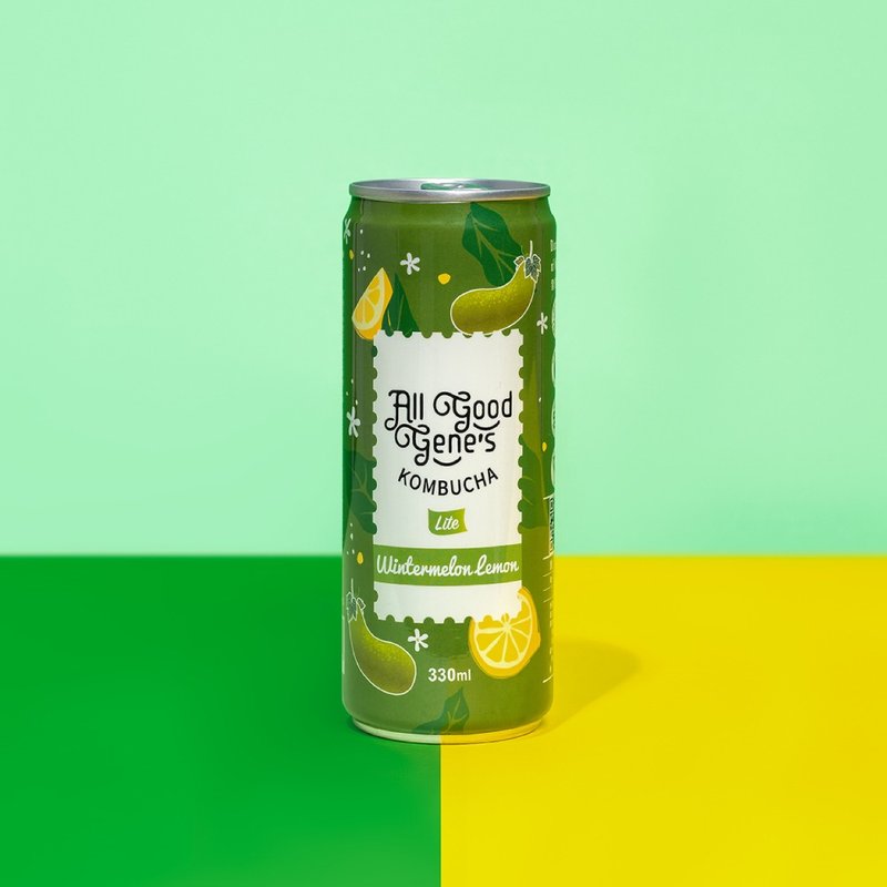 冬瓜柠檬康普茶 330ml/罐装14瓶 - 茶 - 新鲜食材 绿色