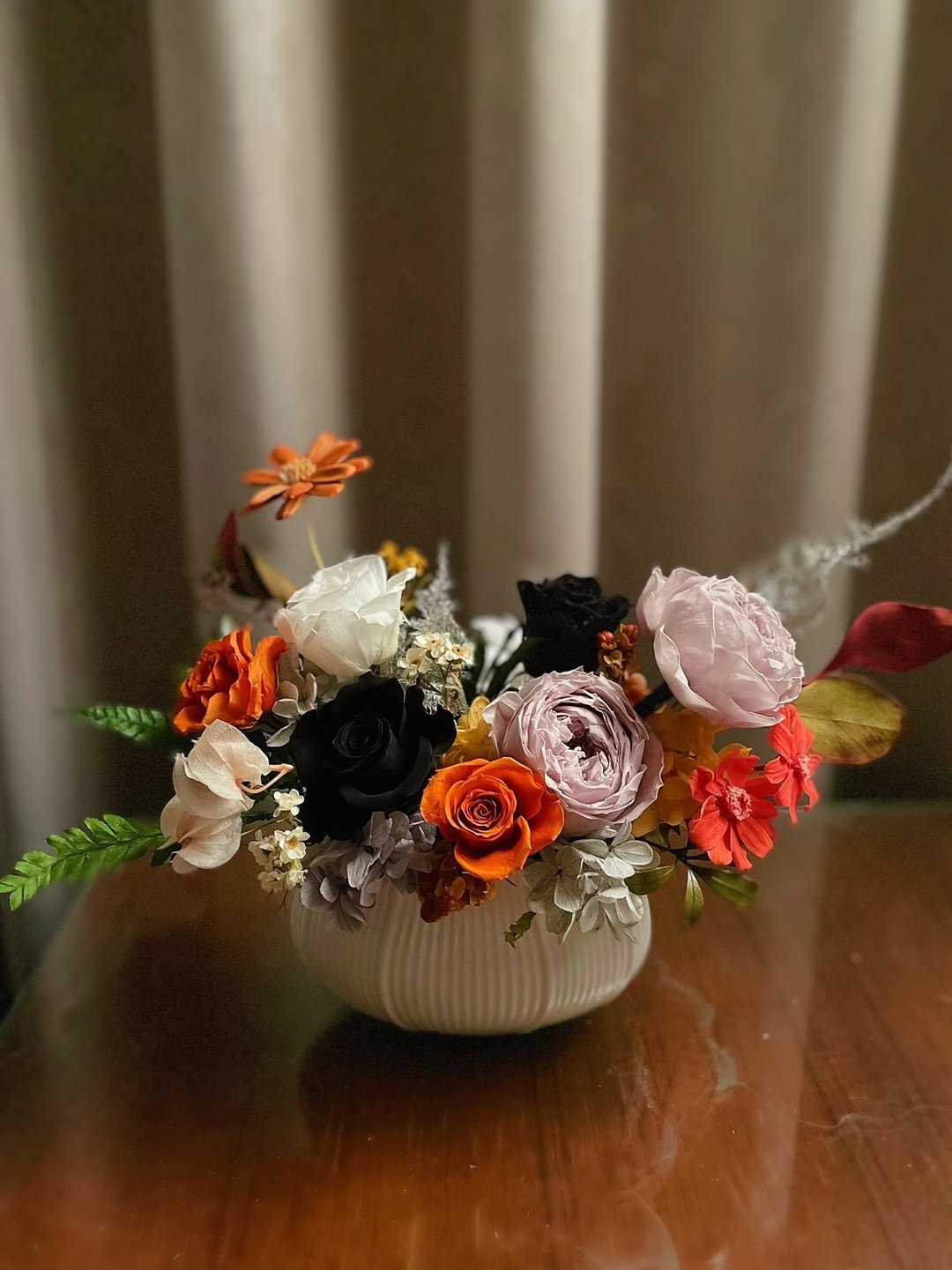 【花诉花艺】永生复古雾灰庭园玫瑰/开幕花礼/升迁花礼/祝贺花礼 - 干燥花/捧花 - 植物．花 多色