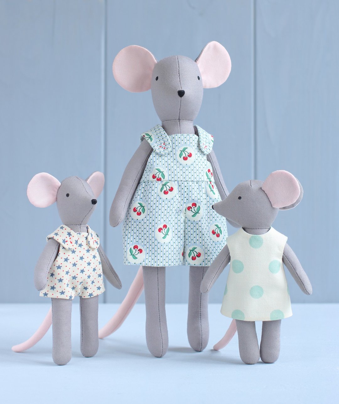 2 PDF Mouse Family (Large Mouse + Two Mini Mice) Sewing Patterns Bundle - 手工艺教程/工具书 - 其他材质 