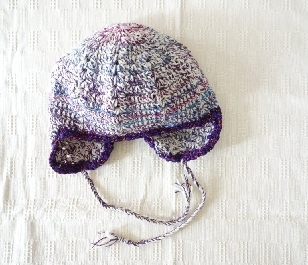 yuoworks / knit hat with earmuffs / gradation color / purple - 女装针织衫/毛衣 - 其他材质 紫色