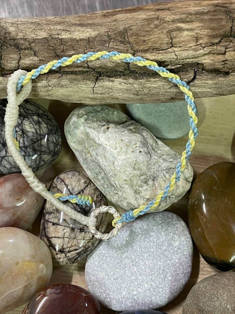 S925纯银圆圈蜡线手链 - 手链/手环 - 纯银 